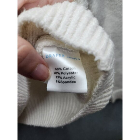 Draper James XS Cable Knit Sweater With Gold Button Accents On Shoulders High Ne - Picture 5 of 7